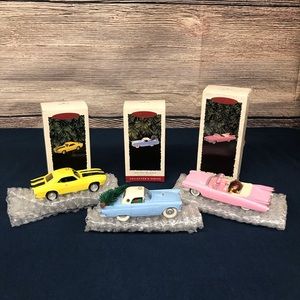 Three  Hallmark Classic American Cars Collectors Series Ornaments